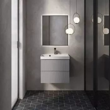 Мебель для ванной AQUAme S1 60 подвесная, 2 ящика, серая