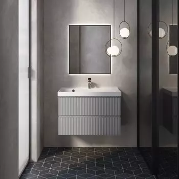 Мебель для ванной AQUAme S1 80 подвесная, 2 ящика, серая