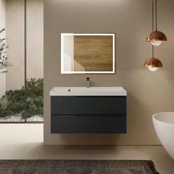 Мебель для ванной AQUAme S3 100 подвесная, 2 ящика, антрацит