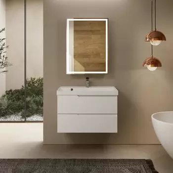 Мебель для ванной AQUAme S3 80 подвесная, 2 ящика, белый глянец