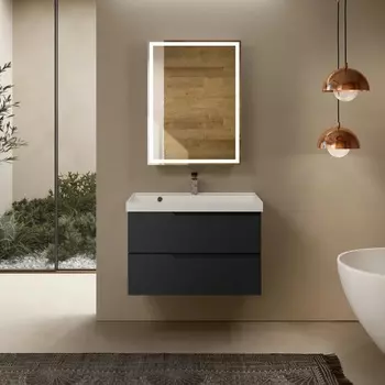 Мебель для ванной AQUAme S3 80 подвесная, 2 ящика, антрацит