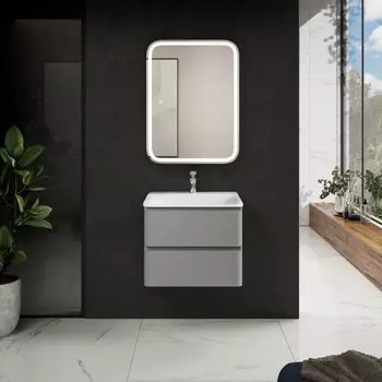 Мебель для ванной AQUAme S4 60 подвесная, 2 ящика, серая