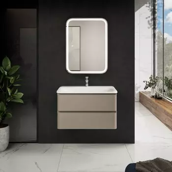 Мебель для ванной AQUAme S4 80 подвесная, 2 ящика, бежевая