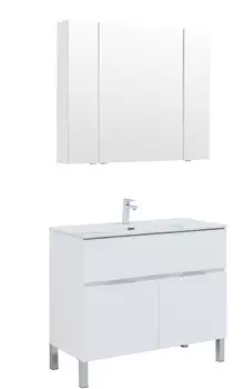 Мебель для ванной Aquanet Алвита New 100 1 ящик, 2 дверцы, белая матовая