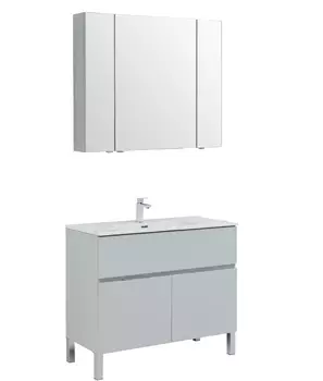 Мебель для ванной Aquanet Алвита New 100 1 ящик, 2 дверцы, серая