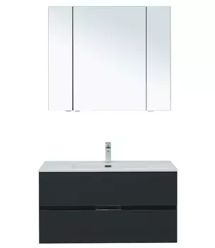 Мебель для ванной Aquanet Алвита New 100 2 ящика, антрацит