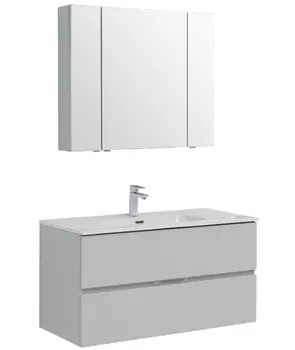 Мебель для ванной Aquanet Алвита New 100 2 ящика, серая