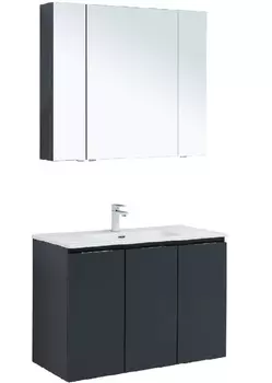 Мебель для ванной Aquanet Алвита New 100 3 дверцы, антрацит