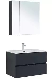 Мебель для ванной Aquanet Алвита New 80 2 ящика, антрацит