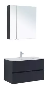 Мебель для ванной Aquanet Алвита New 90 2 ящика, антрацит