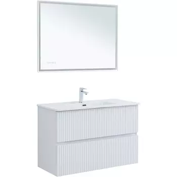 Мебель для ванной Aquanet Джейн (Flat) 100 подвесная, белая матовая