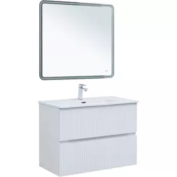 Мебель для ванной Aquanet Джейн (Flat) 90 подвесная, белая матовая