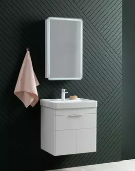 Мебель для ванной Aquanet Ирис new 81,5 белый глянец, 1 ящик, 2 дверцы