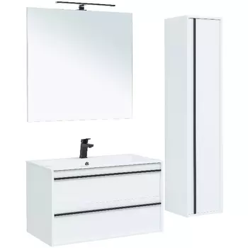 Мебель для ванной Aquanet Lino 90 белый матовый