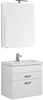 Мебель для ванной Aquanet Рондо 70 белая (2 ящика, зеркало камерино)
