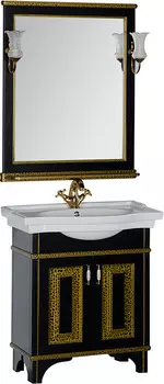Мебель для ванной Aquanet Валенса 80 черный краколет/золото