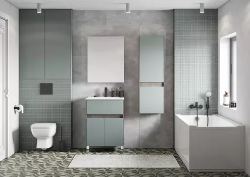 Мебель для ванной Aquaton Форест 60 дуб Рошелье/сумеречный голубой