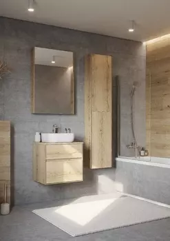 Мебель для ванной Aquaton Либерти 60 подвесная, столешница, дуб эльвезия