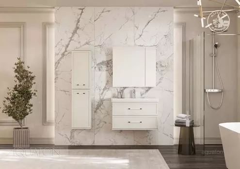 Мебель для ванной Aquaton Нео-Классика 85 подвесная, 2 ящика, белый камень