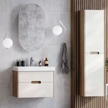 Мебель для ванной AQUATON Оливия 70 подвесная, бежевый/дуб велл