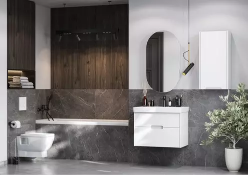 Мебель для ванной Aquaton Оливия 80 подвесная, белая