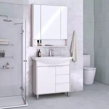 Мебель для ванной AQUATON Рико 80 белая, ясень фабрик