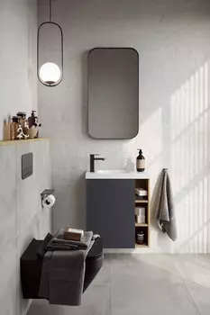 Мебель для ванной Aqwella Alba 60 L подвесная, дуб давос/серый матовый