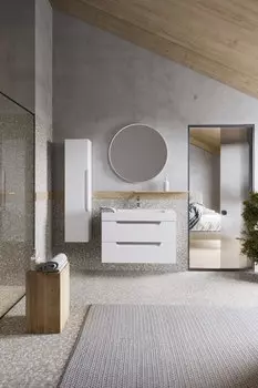 Мебель для ванной Aqwella Cube 90 подвесная, белый матовый