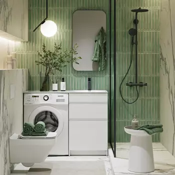 Мебель для ванной Aqwella Duet 115 напольная, белая, правая