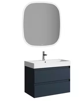 Мебель для ванной Aqwella Geometria 81 подвесная, 2 ящика, серый матовый