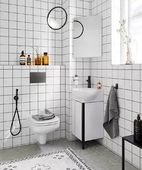 Мебель для ванной Aqwella Porto 45 угловая, белый/черный