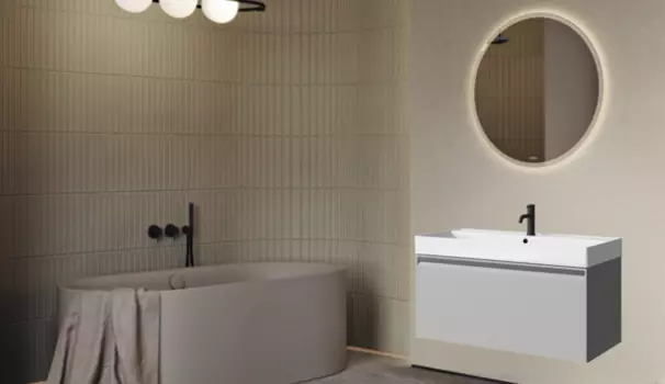 Мебель для ванной Aqwella Pure 81 подвесная, серый туман