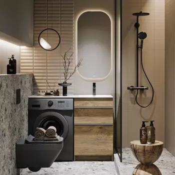 Мебель для ванной Aqwella Terra 115 напольная, дуб балтийский, правая