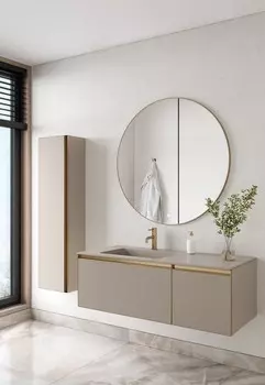 Мебель для ванной Armadi Art Quatro 2 120 подвесная, daphne/золото матовое