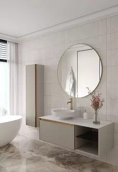 Мебель для ванной Armadi Art Quatro 6 120 подвесная, со столешницей, cashmere fuga/золото матовое