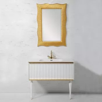 Мебель для ванной Armadi Art Vallessi Avangarde Canale 100 белая, с раковиной-столешницей