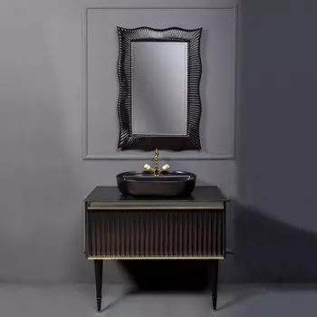 Мебель для ванной Armadi Art Vallessi Avangarde Canale 100 черная, с накладной раковиной