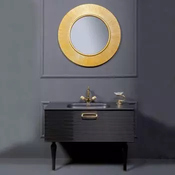 Мебель для ванной Armadi Art Vallessi Avangarde Linea 100 черная, с раковиной-столешницей