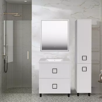 Мебель для ванной ASB-Mebel Санта 80 напольная, 2 ящика, белый