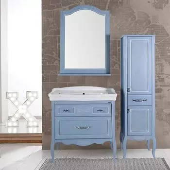 Мебель для ванной ASB-Woodline Модерн 85 рошфор (белая патина)