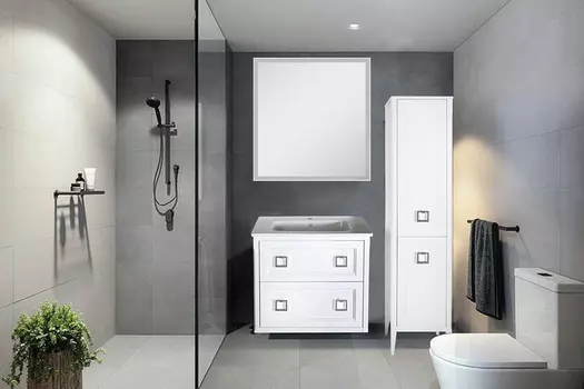 Мебель для ванной ASB-Woodline Рома 80П подвесная, белая