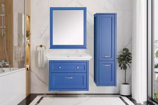 Мебель для ванной ASB-Woodline Толедо 85 синяя