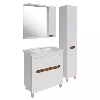 Мебель для ванной ASB-Woodline Вита 80 белая, дуб золотой