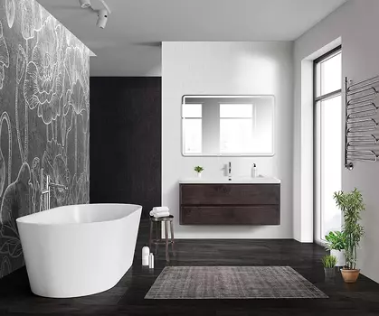 Мебель для ванной BelBagno Albano 120 подвесная, Rovere Nature Grigio (раковина BelBagno BB1200/455-LV-MR-ALR)