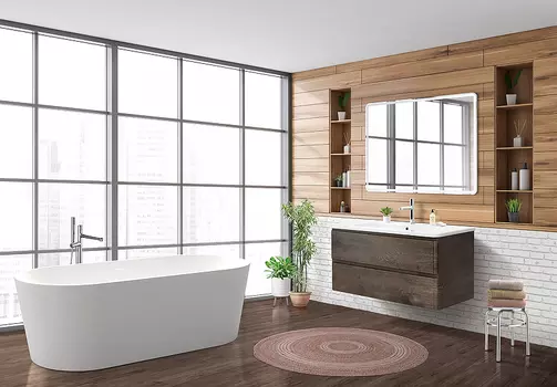 Мебель для ванной BelBagno Albano-Cer 105 подвесная, Rovere Nature Grigio