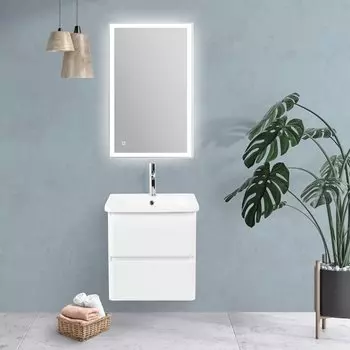 Мебель для ванной BelBagno Albano-Cer 50 подвесная, Bianco Lucido