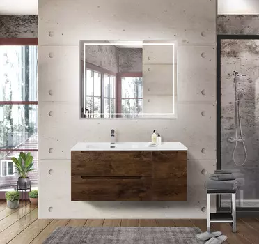 Мебель для ванной BelBagno Etna 100 L подвесная, 2 ящика, 1 дверца, Rovere Moro