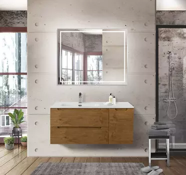 Мебель для ванной BelBagno Etna 100 L подвесная, 2 ящика, 1 дверца, Rovere Nature