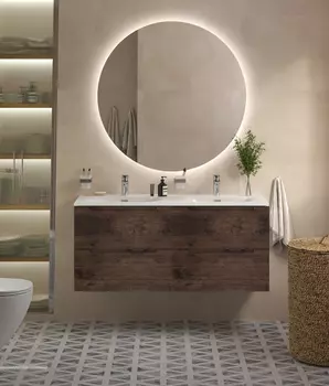 Мебель для ванной Belbagno Etna 120 подвесная, 4 ящика, Rovere Moro (раковина BelBagno BB-8099-120-2)