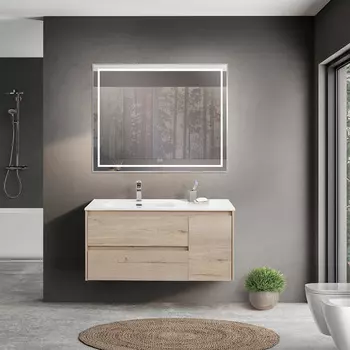 Мебель для ванной Belbagno Kraft 100 L подвесная, Rovere Galifax Bianco